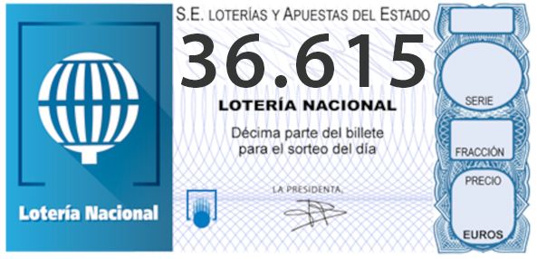 Décimo de loterías número 36.615.